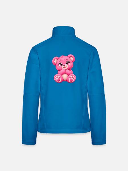 Kawaii Pinker Teddybär - Frauen Softshelljacke - Lichtblau - Hinten