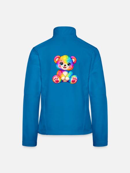 Kawaii Mehrfarbiger Teddybär - Frauen Softshelljacke - Lichtblau