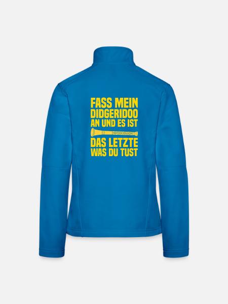 Fass mein Didgeridoo an – frecher Musikerspruch - Frauen Softshelljacke - Lichtblau - Hinten