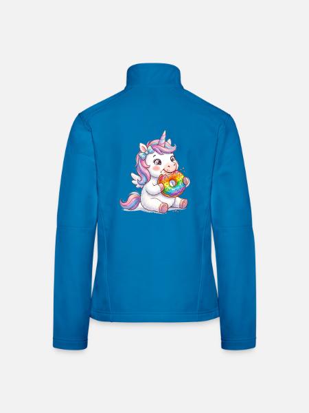Einhorn mit Donut NeonMane - Frauen Softshelljacke - Lichtblau - Hinten