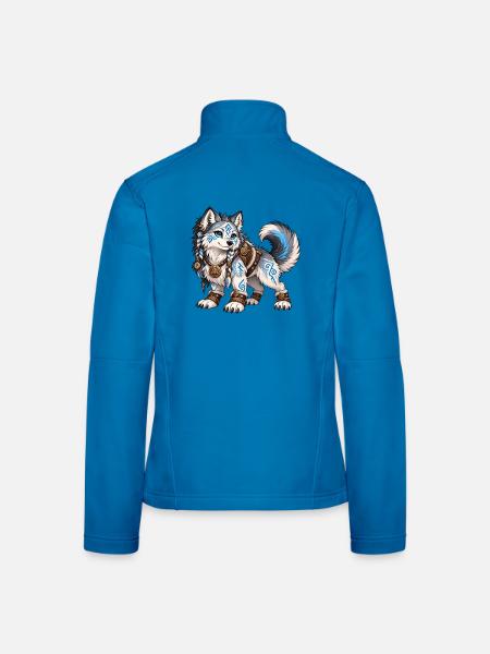 Kawaii Runenwolf - Frauen Softshelljacke - Lichtblau - Hinten