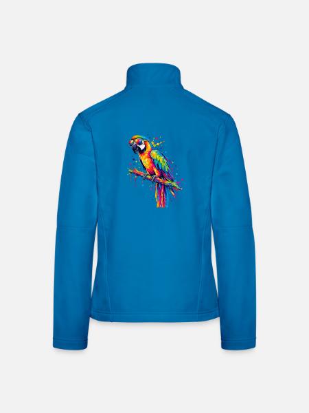 Regenbogenpapagei mit Sonnenbrille - Frauen Softshelljacke - Lichtblau - Hinten
