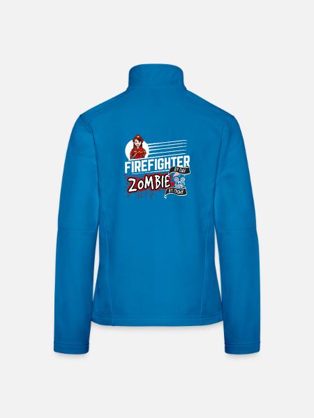 Firefighter by day Zombie by night - Feuerwehrfrau - Frauen Softshelljacke - Lichtblau - Hinten