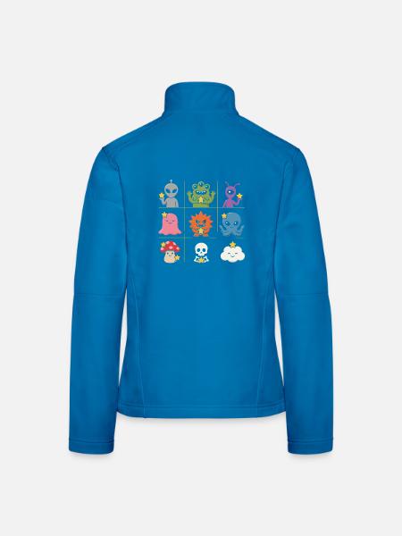 Niedliche Außerirdische Monster Mit Sternen Und - Frauen Softshelljacke - Lichtblau - Hinten