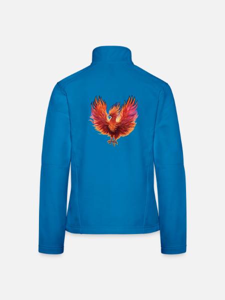 Vibrierender Feuer-Phönix - Frauen Softshelljacke - Lichtblau - Hinten