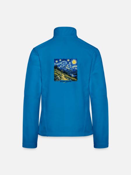 Wandern mit Gogh - Frauen Softshelljacke - Lichtblau - Hinten