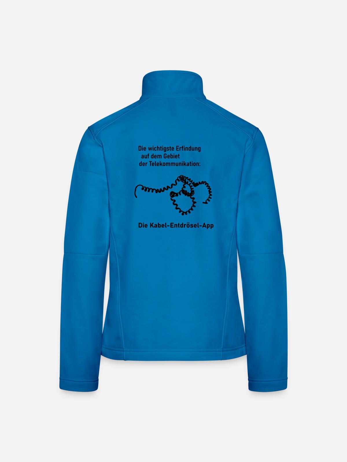 Kabelentdröselapp - Frauen Softshelljacke - Lichtblau - Hinten