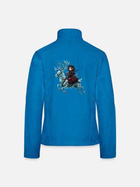 Der Geist des Winters – Keltischer Frostreiter - Frauen Softshelljacke - Lichtblau - Hinten