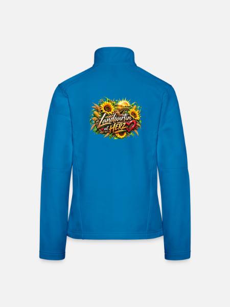 Ländwirtin mit Herz - Frauen Softshelljacke - Lichtblau - Hinten