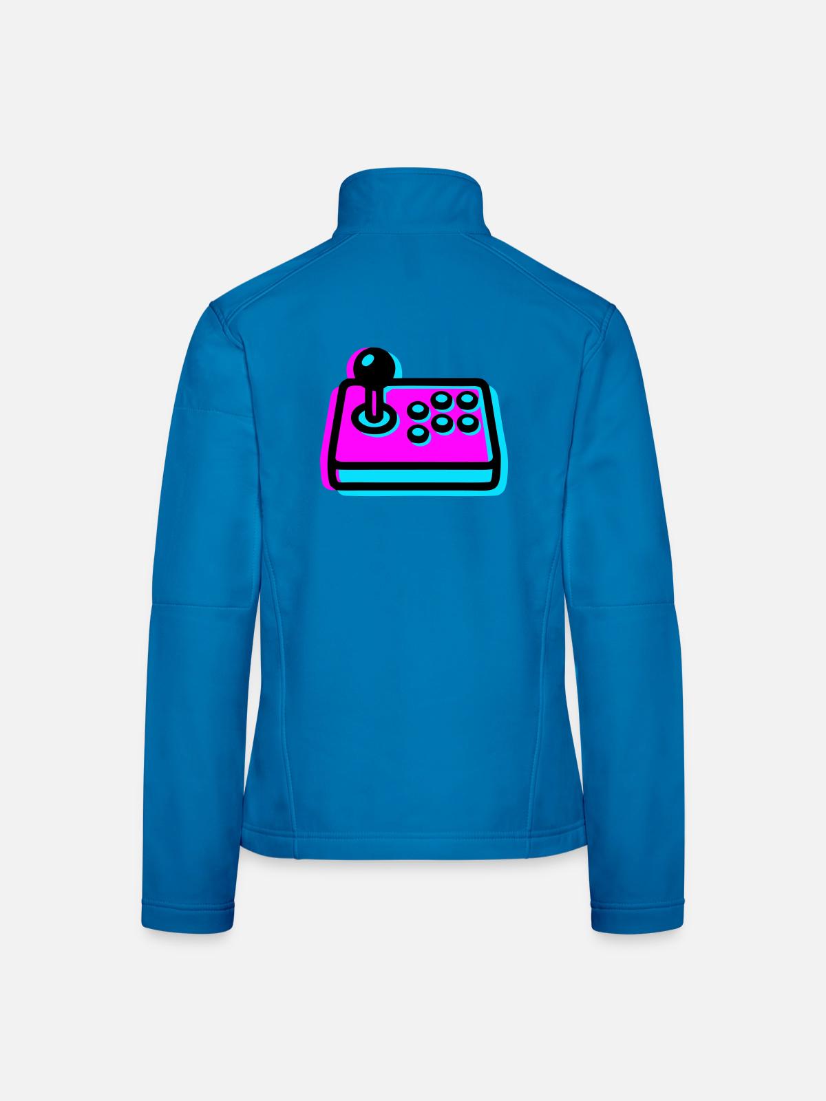 Pinker Arcade Stick Glitch Icon - Frauen Softshelljacke - Lichtblau - Hinten