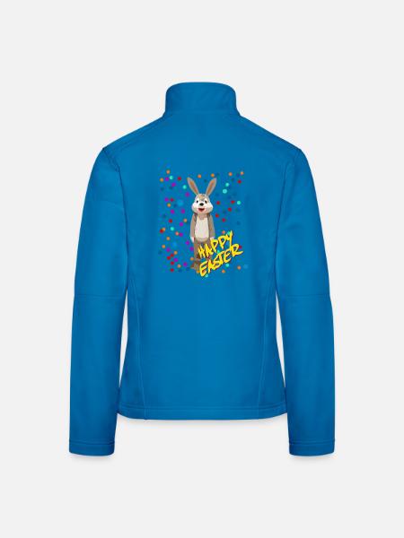 Osterhase mit Konfetti - Frauen Softshelljacke - Lichtblau - Hinten