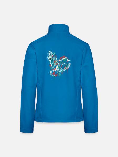 Weihnachts-Taube in Aquarellstil - Frauen Softshelljacke - Lichtblau - Hinten