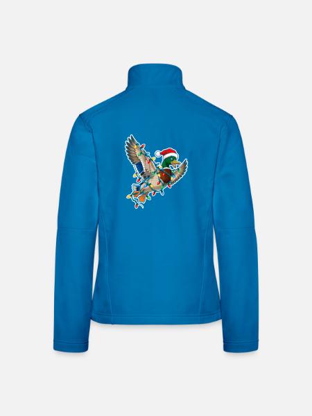 Weihnachtsente mit Lichterkette - Frauen Softshelljacke - Lichtblau - Hinten