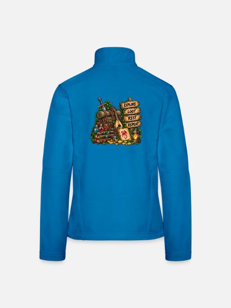 Abenteuer Loot Rast Wiederholen - Frauen Softshelljacke - Lichtblau - Hinten