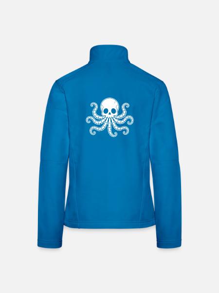 Süßes Skelett Oktopus Tintenfisch Cartoon Shirt - Frauen Softshelljacke - Lichtblau - Hinten
