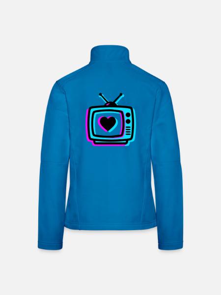 Neon Herz TV Retro - Frauen Softshelljacke - Lichtblau - Hinten