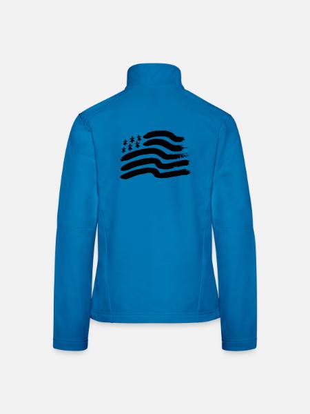Bretonische Flagge Gwen-ha-Du - Frauen Softshelljacke - Lichtblau - Hinten