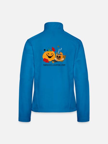 Pumpkin Smile Cozy Cup Halloween - Frauen Softshelljacke - Lichtblau - Hinten