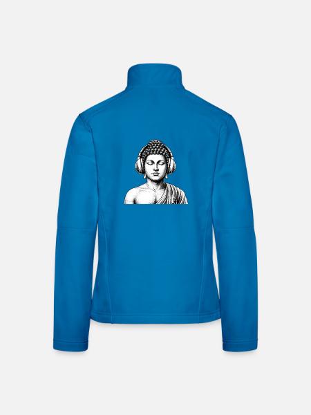 Zen-Buddha mit Kopfhörern – Yoga-Musik-Meditation - Frauen Softshelljacke - Lichtblau - Hinten