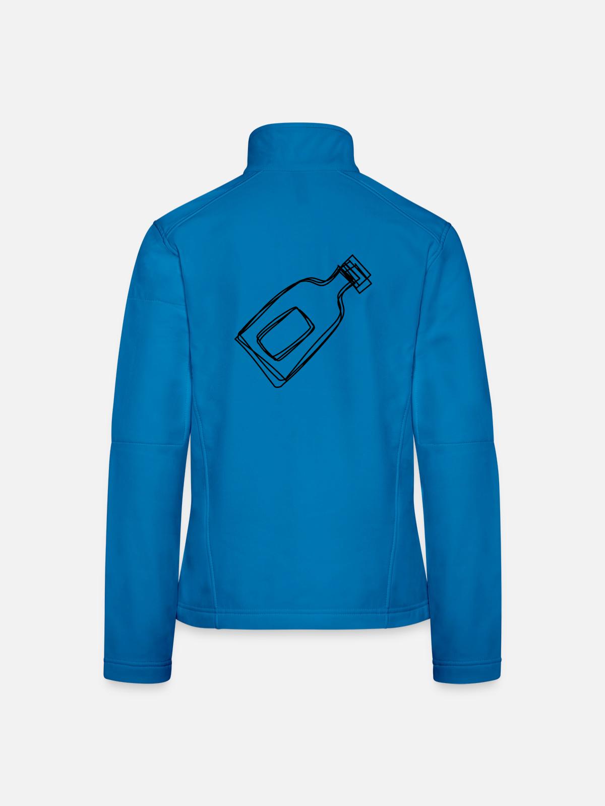 Flaschenpost handgezeichnet - Frauen Softshelljacke - Lichtblau - Hinten
