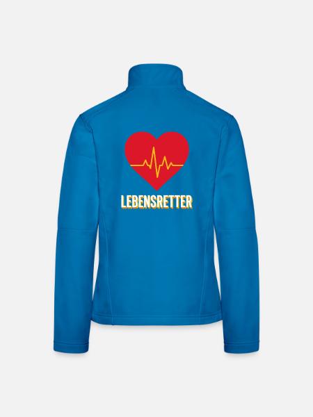Lebensretter Herzschlag Rettungsdienst Geschenk - Frauen Softshelljacke - Lichtblau - Hinten