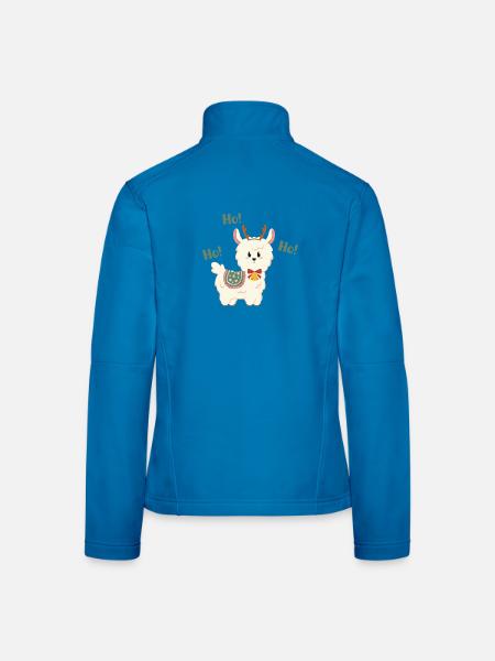 Weihnachts-Lama mit Rentieroutfit und Glöckchen - Frauen Softshelljacke - Lichtblau - Hinten
