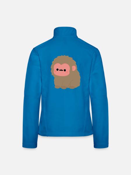 Kawaii Japanischer Makake - Frauen Softshelljacke - Lichtblau - Hinten