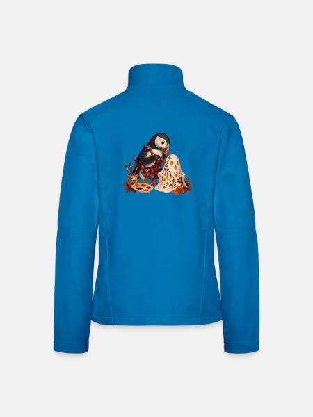 Papageitaucher verziert eine Geisterlaterne - Frauen Softshelljacke - Lichtblau - Hinten