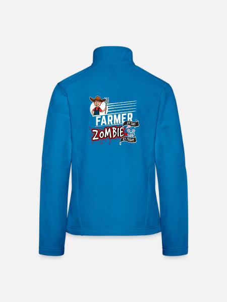 Farmer by day Zombie by night - Bauer - Frauen Softshelljacke - Lichtblau - Hinten