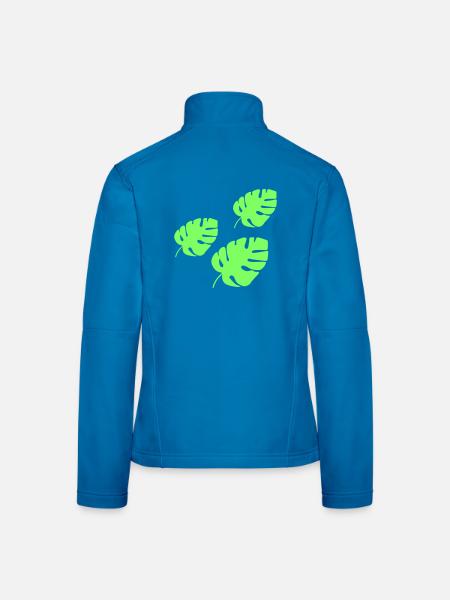 Tropisches Blatt  - Frauen Softshelljacke - Lichtblau - Hinten