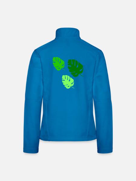 Monstera Blätter Trio Design - Frauen Softshelljacke - Lichtblau - Hinten
