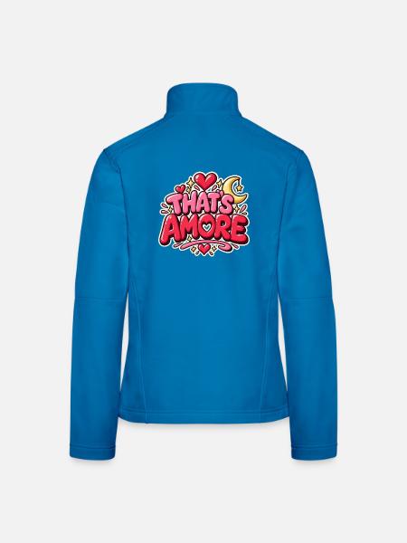 Das ist Amore Herz & Mond Themen-T-Shirt - Frauen Softshelljacke - Lichtblau - Hinten