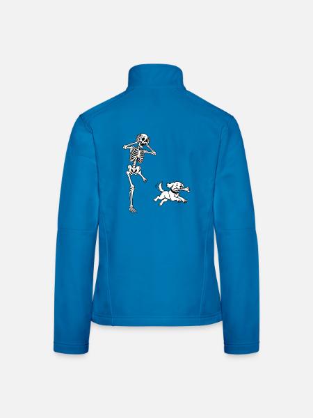 Tja, Scheiße, Skeletthund hat Knochen gestohlen, lustiges Meme - Frauen Softshelljacke - Lichtblau - Hinten