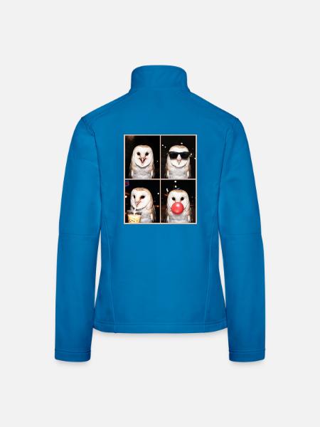 Schleiereulen Schleiereule - Frauen Softshelljacke - Lichtblau - Hinten