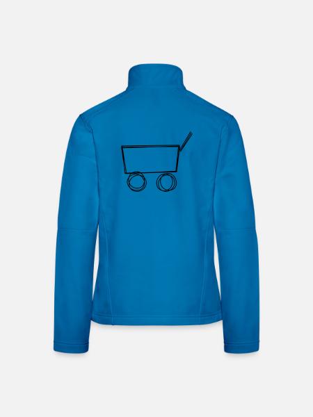 Bollerwagen handgezeichnet - Frauen Softshelljacke - Lichtblau - Hinten