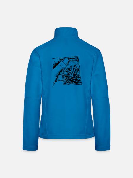 Barista Kaffee-Duftbeutel Koffein-Humor-Geschenk - Frauen Softshelljacke - Lichtblau - Hinten
