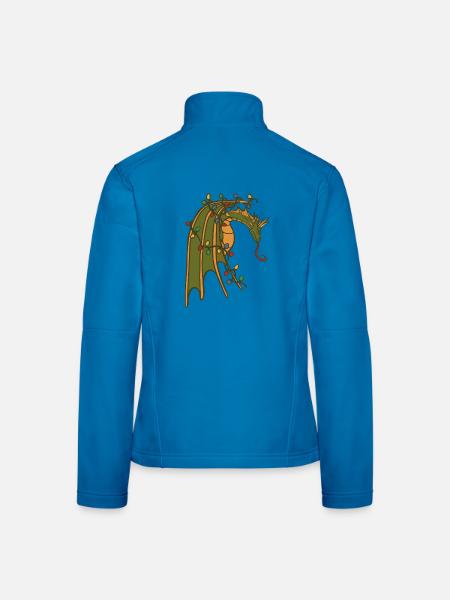 Drache mit Weihnachtslichtern - Frauen Softshelljacke - Lichtblau - Hinten