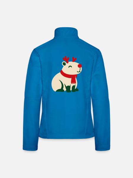 Rentier Rote Nase Clipart - Frauen Softshelljacke - Lichtblau - Hinten