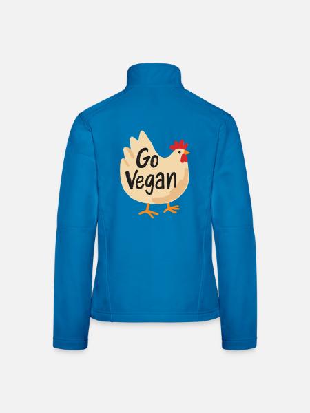 Go Vegan Cute Chicken - Frauen Softshelljacke - Lichtblau - Hinten