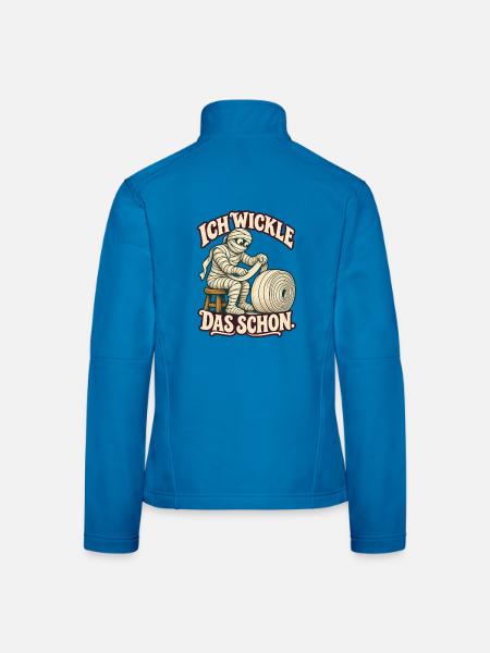 Mumie wickelt Bandagen – Halloweenhumor - Frauen Softshelljacke - Lichtblau - Hinten