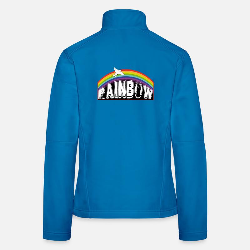 RAINBOW Schriftzug mit Taube Frauen Softshelljacke