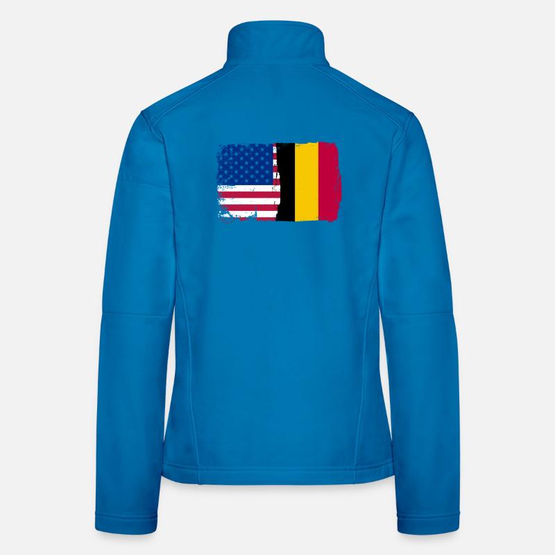 Grunge US Belgique Drapeau Split Veste en tissu softshell Femme