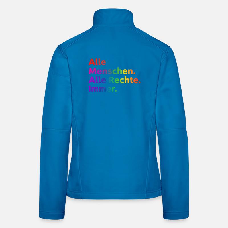 Alle Menschen Alle Rechte Immer Statement - Frauen Softshelljacke - Lichtblau
