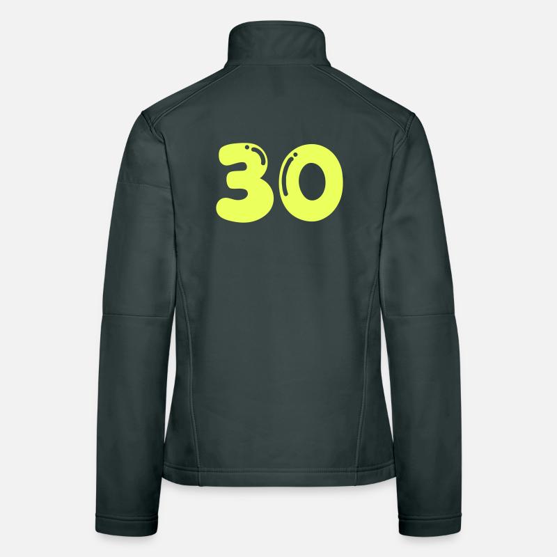 Neon 30 Birthday Design Women's Softshell Jacket