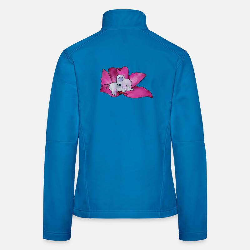 Éléphant en fleur Veste en tissu softshell Femme