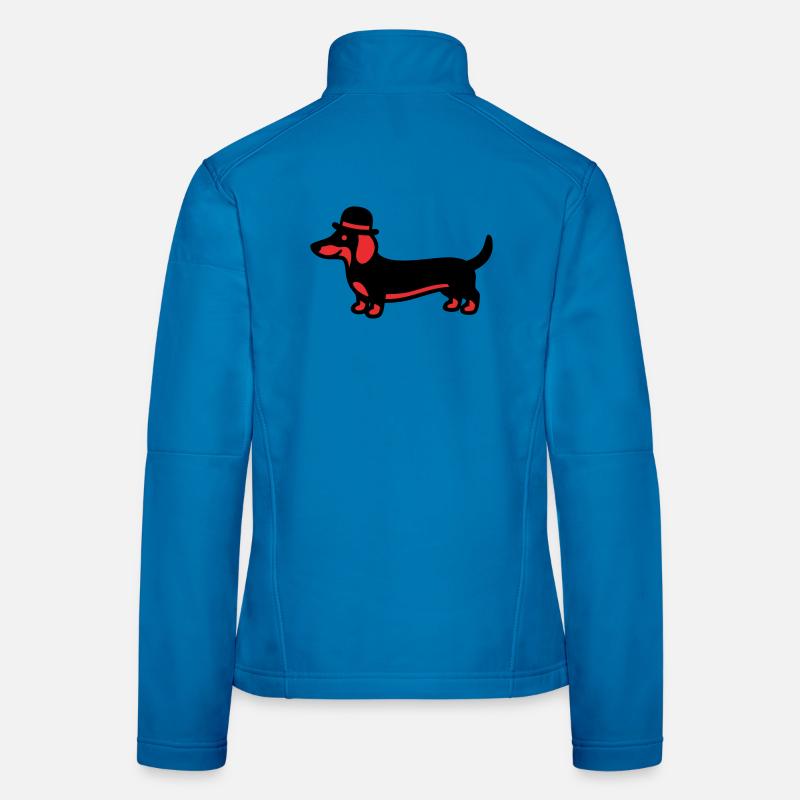 Cool Dachshund Hat Gentleman Women's Softshell Jacket