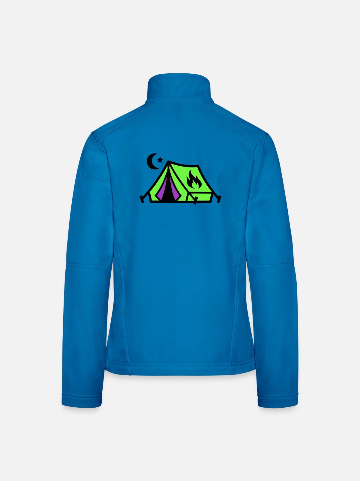 Tent Campfire Festival Icon - Women's Softshell Jacket - light blue - Back