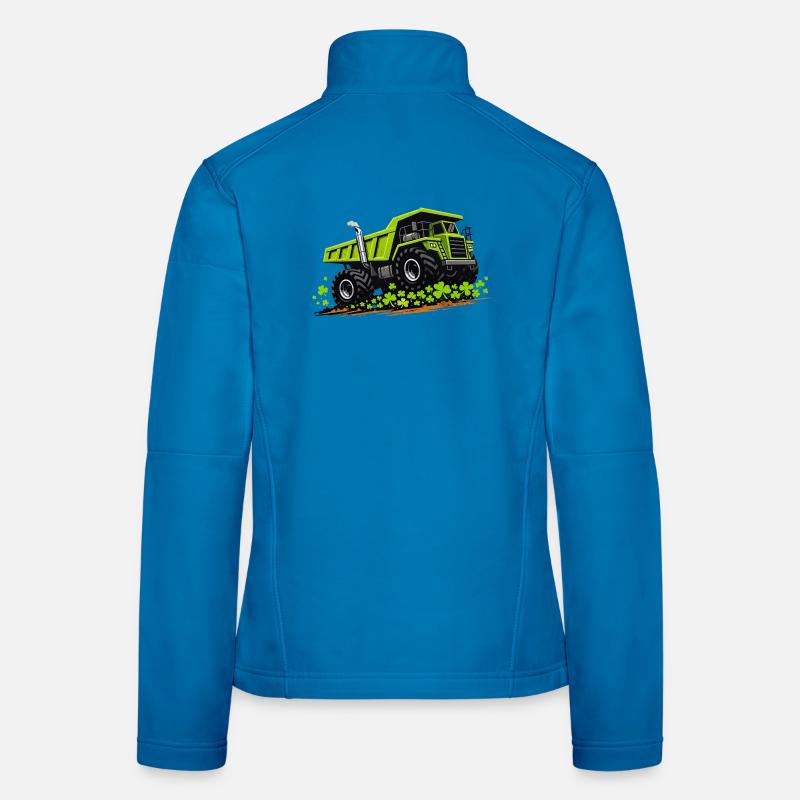 Véhicule de construction de camion-benne de la Saint-Patrick Veste en tissu softshell Femme