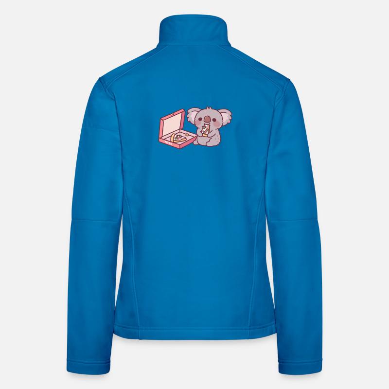 Mignon Koala Ours Mangeant Pizza Veste en tissu softshell Femme