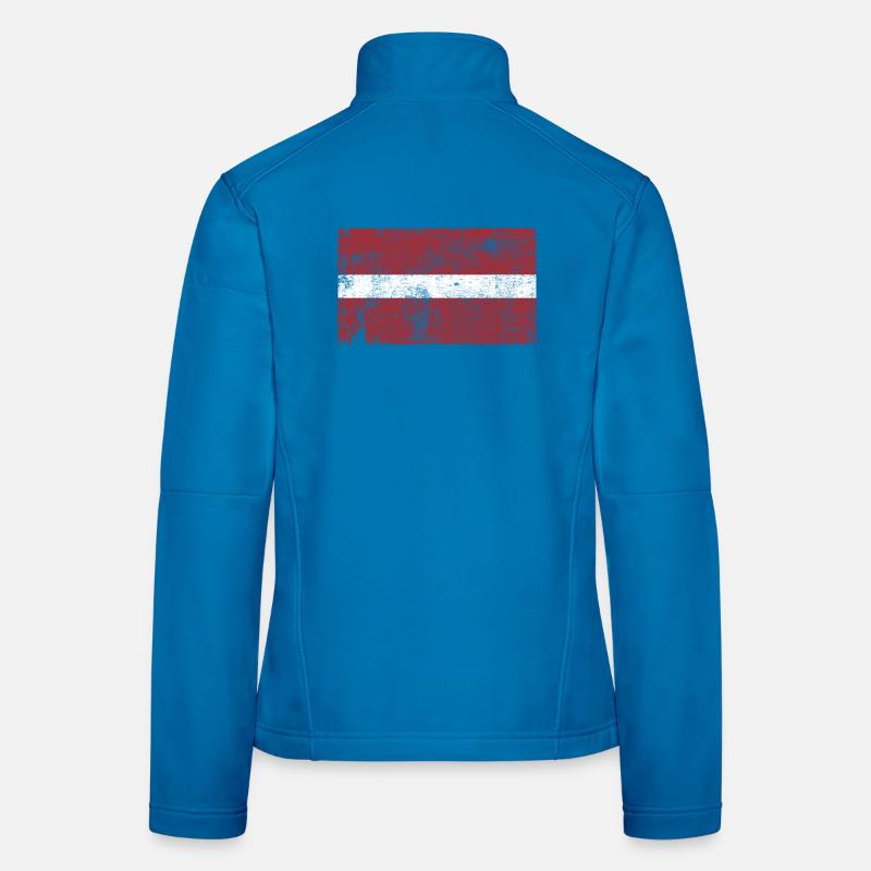 Latvia Flag Flag Grunge Retro Vintage - Women's Softshell Jacket - light blue